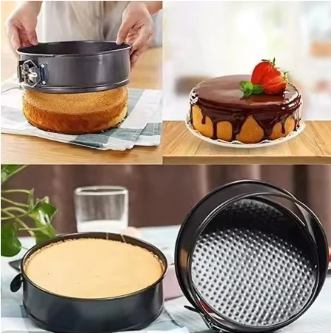 Set 3 Tăvi de Copt - INIMĂ / ROTUNDĂ / PĂTRATĂ +  🎁 GRATIS PDF – 24 Reţete Delicioase