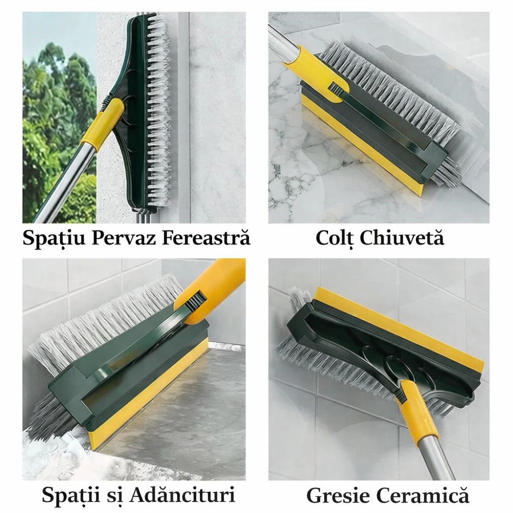 Perie de curățare rotativă la 120° - 2 în 1