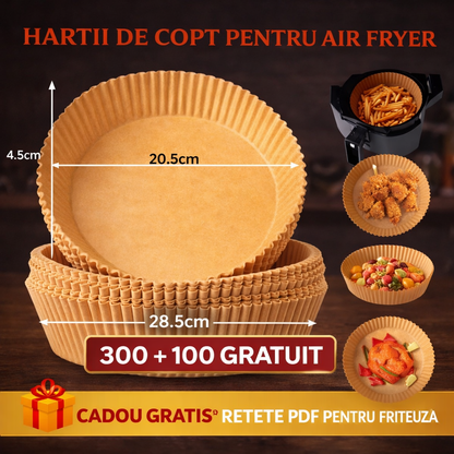 Hartii friteuza  300 + 100 GRATIS + Retete PDF