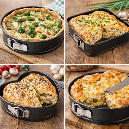 Set 3 Tăvi de Copt - INIMĂ / ROTUNDĂ / PĂTRATĂ +  🎁 GRATIS PDF – 24 Reţete Delicioase