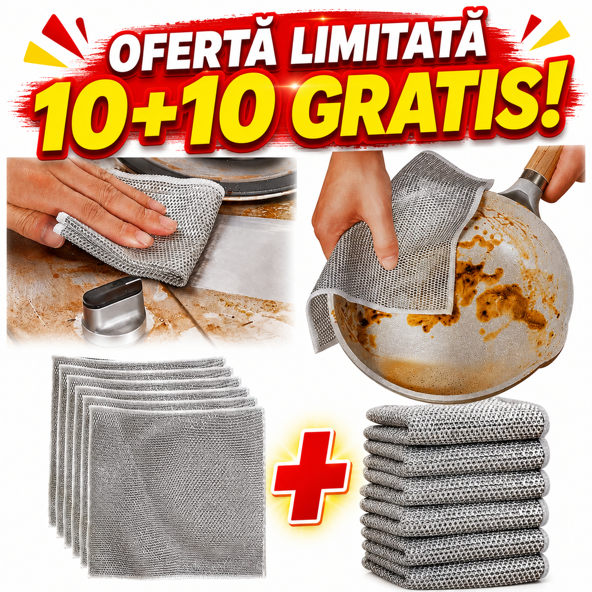 Set 10 Lavete Abrazive  + 10 GRATIS