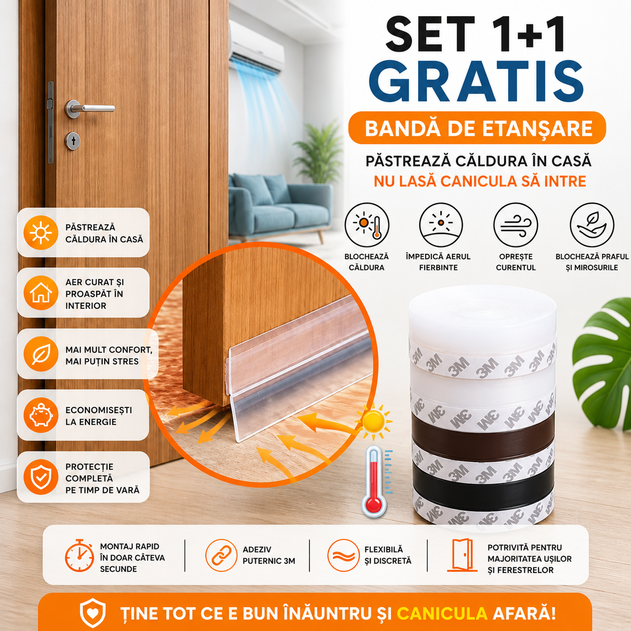 Set Banda pentru Usi si Ferestre (1+1 GRATIS)