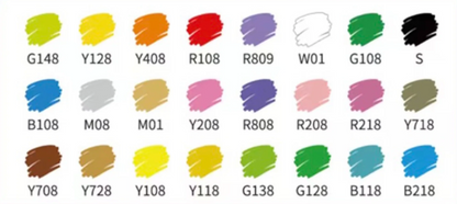 Set Markere + (Rola de desen 3 metri CADOU)  Varf Dublu, Culori Intense, Geanta de Depozitare