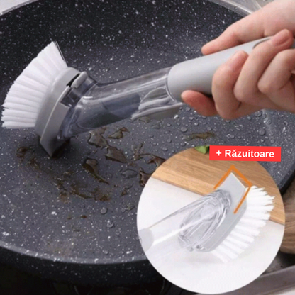 Perie cu Dozator de Săpun - Scoate Mizeria Imediat! + ( 10 LAVETE ABREZIVE GRATIS)