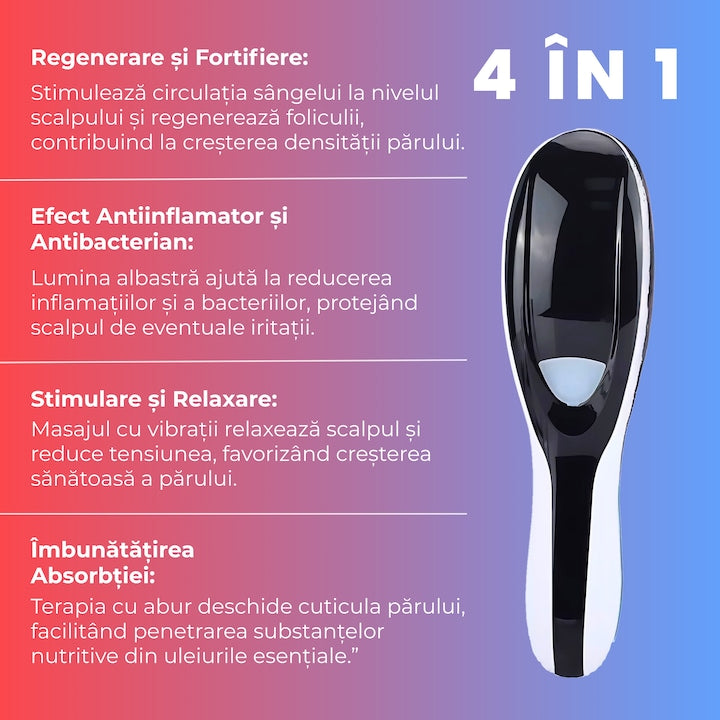 Perie Electrica 4-in-1 pentru stimularea cresterii părului