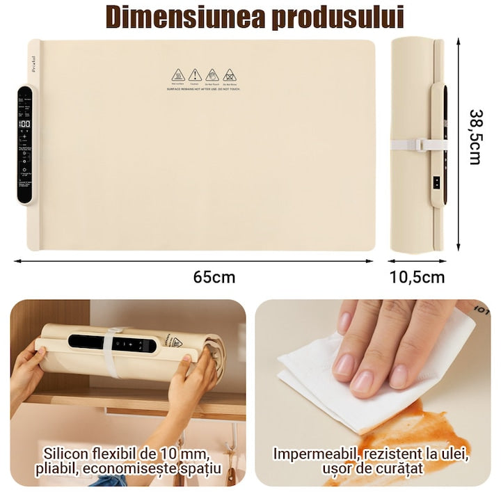 Plita Multifunctională electrica din silicon Premium Antiaderent (incalzire/dezghetare alimente)
